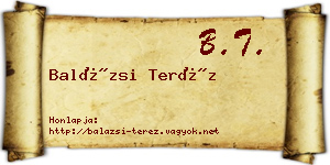 Balázsi Teréz névjegykártya